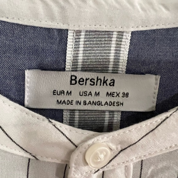Berksha White Thin Striped Button-Up M - Picture 3 of 4